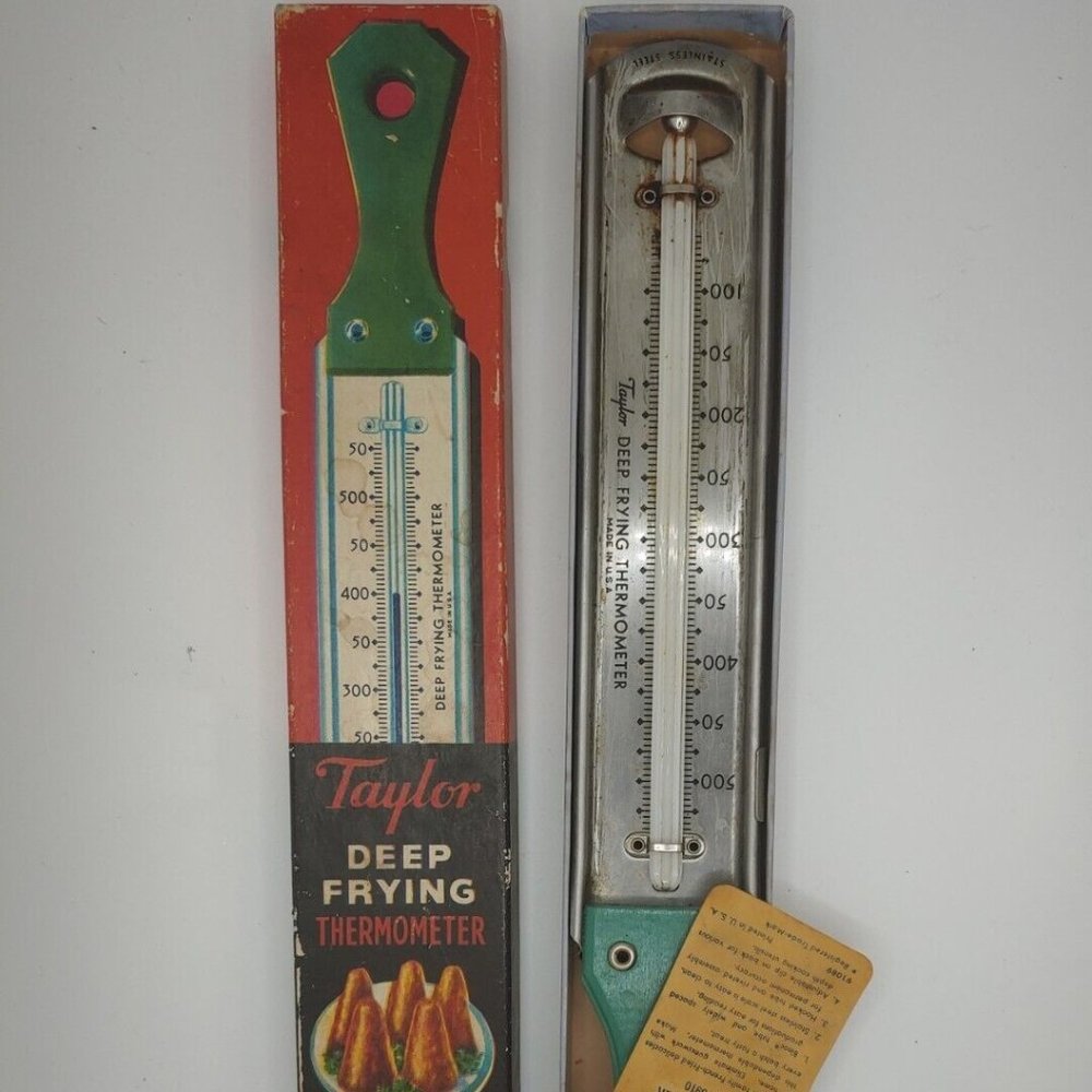 Vintage Taylor Deep Frying Thermometer Stainless Steel No. 5910 USA 11.5"